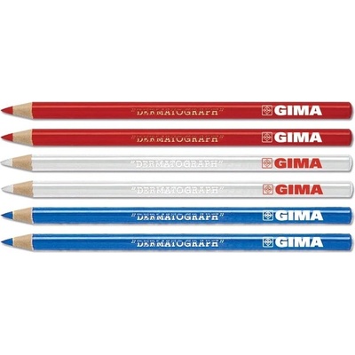 GIMA DERMOGRAPHIC PENCIL RED Sada dermografických ceruziek červené 6ks