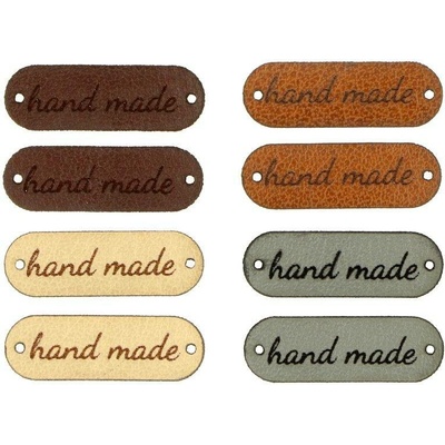 Sada malých kožených štítků Hand Made 8 kusů