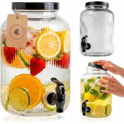 Džbán SuperButelki Sklenice s kohoutkem na nápoje limonády 4 l