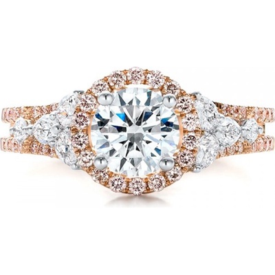 Olivie Růžově zlacený stříbrný prsten 3365