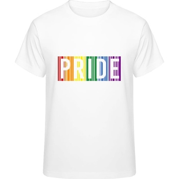 Premium tričko Dúhový nápis Pride biele
