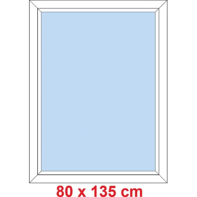 Soft Plastové okno 80x135 cm, FIX neotevíravé, Antracit krupička levé