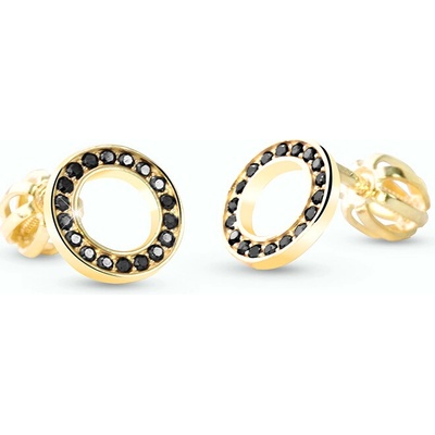 Cutie Jewellery - gold Náušnice Z3060 na šroubek ze zlata se zirkony