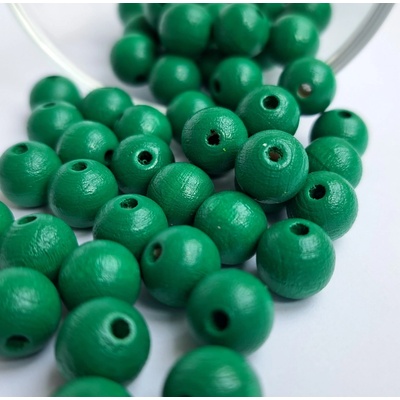 Detoa dřevěné korálky tmavě zelené 10 mm 10 ks – Zboží Mobilmania