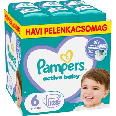 Pampers Active Baby месечен пакет пелени 13-18 кг Junior 6 (128 бр. ) (10DP010504)