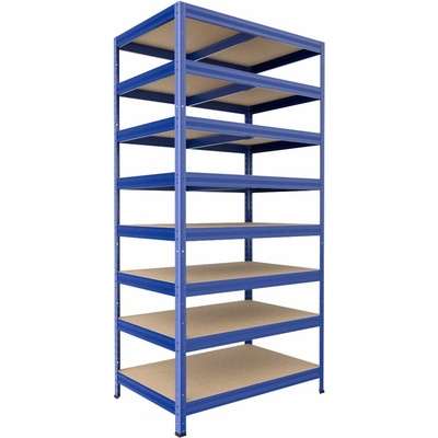 Biedrax Regál do technickej miestnosti 45 x 60 x 240 cm, modrý, 8 políc MDF, 200 kg na policu