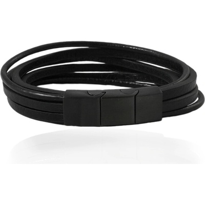 BM Jewellery Pánský kožený náramek černý S996160