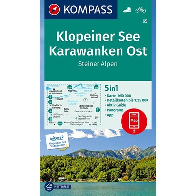 Klopeiner See, Karawanken Ost, Steiner Alpen (Kompass - 65) - turistická mapa