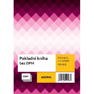 Asopol 050905 Pokladní kniha bez DPH číslovaná s kopii, 2x20listů samopropisovací