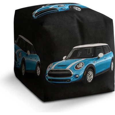 Sablio Taburet Cube Mini sedan Čierne pozadie: 40x40x40 cm