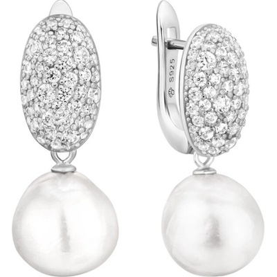Gaura Pearls Stříbrné náušnice s 11 mm Kasumi perlou SK25479EL stříbrná bílá