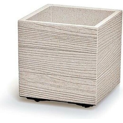 Prosperplast Květináč MADERA SQUARE eco wood 28,8 cm bílý eco