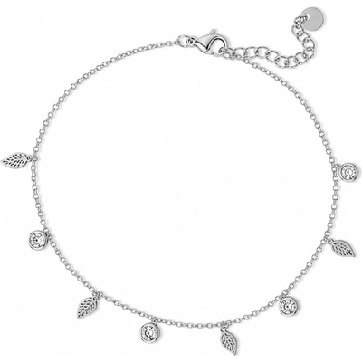 ORNAMENTI Náramek na kotník Zircon silver SA800178