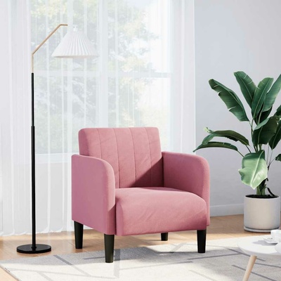 vidaXL 4100581 Rozkládací s područkami růžová 54 cm samet