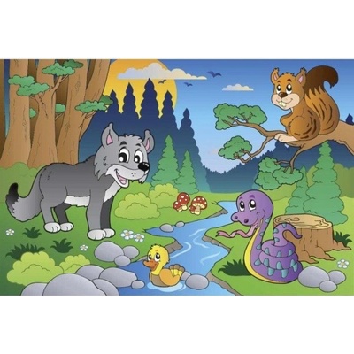 Dimex MA-5-0336 Samolepicí vliesová fototapeta na zeď Zvířátka v lese rozměry 375 x 250 cm