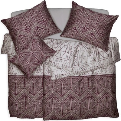 SCANquilt povlečení SATÉN DESIGN freska béžovovínová 140x200 70x90