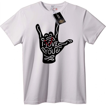 NOONEBRAND Тениска Обичам те Знак - 4XL, White