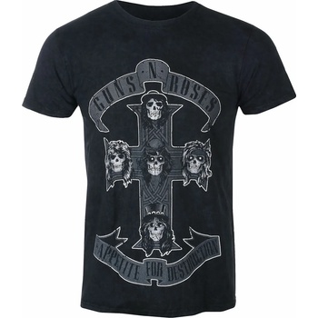 ROCK OFF мъжка тениска Guns N' Roses - Monochrome Cross - BL Dip-Dye - ROCK OFF - GNRTS97MDD