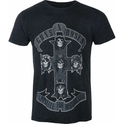 ROCK OFF мъжка тениска Guns N' Roses - Monochrome Cross - BL Dip-Dye - ROCK OFF - GNRTS97MDD