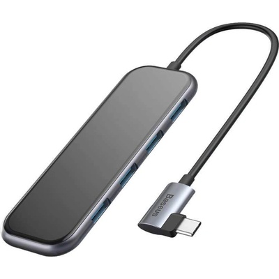 Baseus USB-C Mirror Series Hub CAHUB-EZ0G - мултифункционален хъб за свързване на допълнителна периферия за устройства с USB-C (тъмносив)