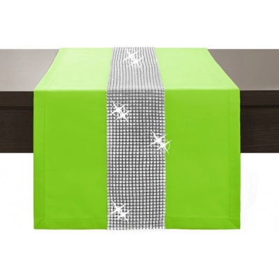 Mondo Běhoun Glamour se zirkony světlezelený Zelená 40x140 cm