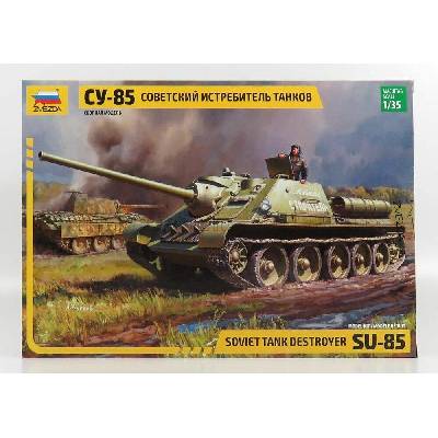 ZVEZDA SAMOHODNAYA-USTANOVKA SU-85 SOVIET TANK DESTROYER 1943 1:35