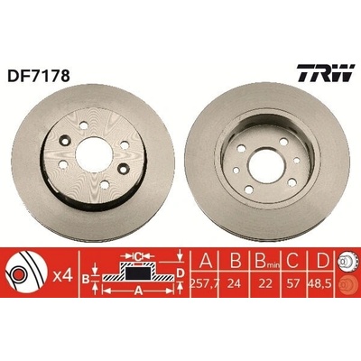 Brzdový kotúč TRW DF7178