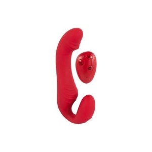 You2Toys Безколанен страпон с дистанционно управление, 3 мотора, червен (P24369)
