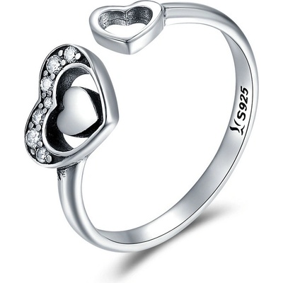 P&J Jewellery stříbrný prsten Otevřené srdce SRUNI21