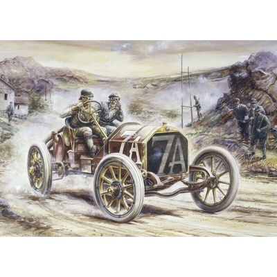 3D pohlednice Targa Florio - Italy 1908