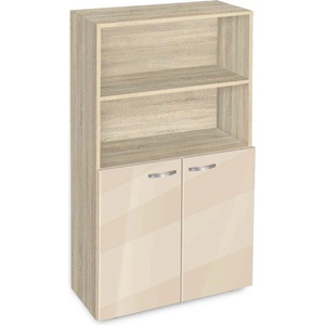 Bogdan Furniture G Етажерка BM-Ava 4 с вратички, крем гланц със сонома