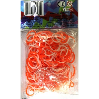 Rainbow Loom Original gumičky 300 kusov oranžovo biele