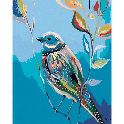 Zuty Malování podle čísel Malovaný ptáček 80 x 100 cm bez rámu a bez vypnutí plátna