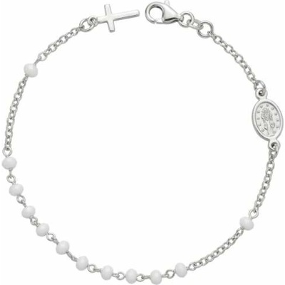 Šperky Nina - Stříbrný růžencový náramek s bílými korálky 925/1000 - nar ag H 321 (Stříbrný růžencový náramek s bílými korálky 925/1000 - nar ag H 321)