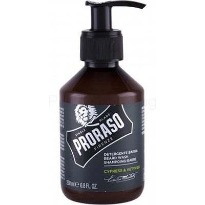 Proraso Cypress & Vetyver Beard Wash шампоан за брада с аромат на кипарис и ветивер за мъже 200 мл