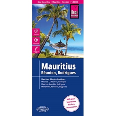mapa Mauritius, Reunion, Rodrigues 1:90 t.