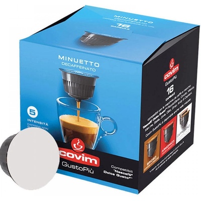 Covim Minuetto Decaffeinato 16 бр Безкофеиново кафе на капсули съвместими с Dolce Gusto