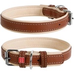 COLLAR Кожен нашийник Soft за куче 46 - 60см, 35мм, кафяво - бежов