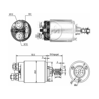 Spínač startéru Bosch 0001354086, 0331401016