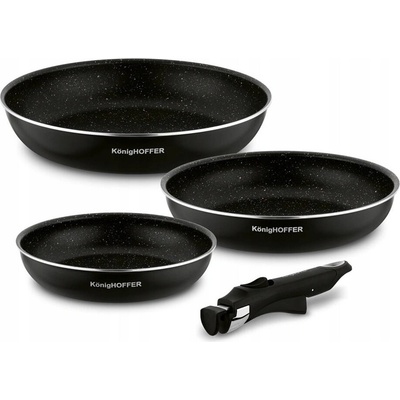 Konighoffer Sada pánví s odnímatelnou rukojetí Spinel Black 20 cm 24 cm 28 cm