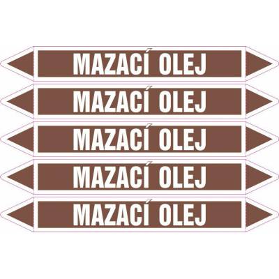Grafiko | Mazací olej - dle ČSN 13 0072 - Materiál Samolepící PVC folie, Rozměr aršík 5ks šipka 350x52mm