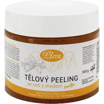 Pleva Tělový peeling se solí a medem s vůní vanilky, 300 g