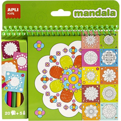 Omaľovánka s pastelkami Apli Kids Mandala