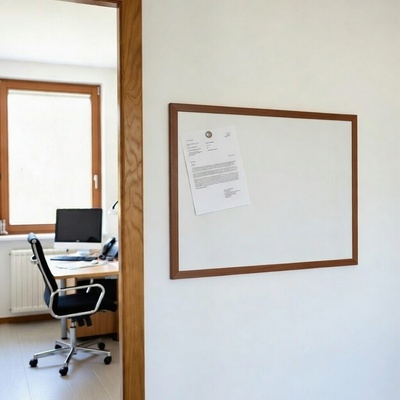 Toptabule.sk Biela magnetická tabuľa NATURE LINE v drevenom ráme PALISANDER 100×150 cm