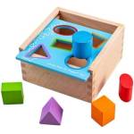 Bigjigs Toys - Дървен сортер с цветни геометрични фигурки (BB093)