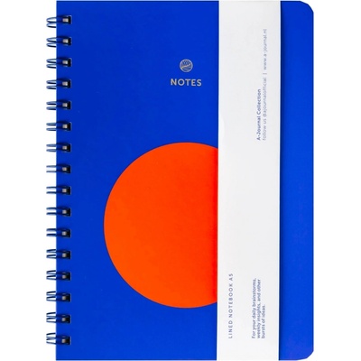 A-JOURNAL collection Linajkovaný zápisník v krúžkovej väzbe Blue / Orange A5