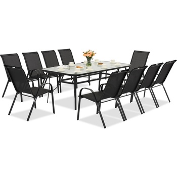 Garden Point Метални градински мебели Modena за 10 души с голяма маса Garden Point black (GAP1074-10)
