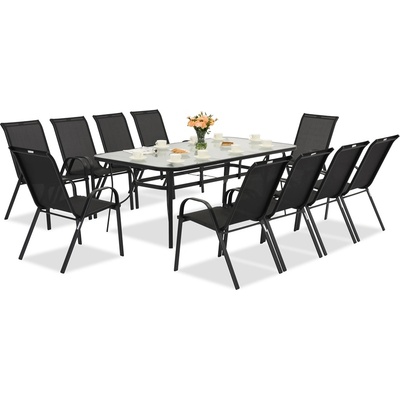 Garden Point Метални градински мебели Modena за 10 души с голяма маса Garden Point black (GAP1074-10)