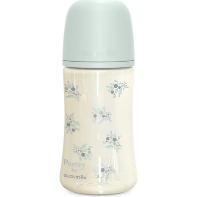 Suavinex kojenecká láhev Poetry fyziol průtok modrá 270ml