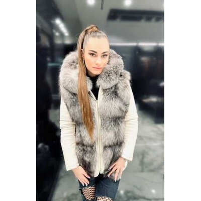 Max Original Leather kožená bunda s pravou kožušinou Fl-2 off white